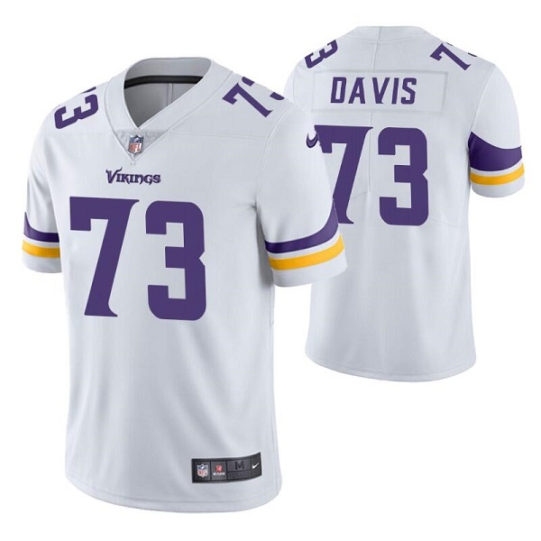 Men's White Minnesota Vikings #73 Jesse Davis Vapor Untouchable Stitched Jersey